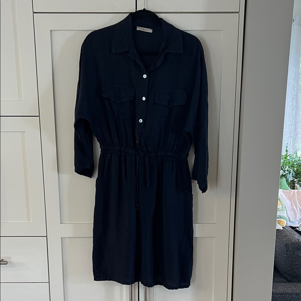 Francesca Bettini 100% Linen Button-Up Dress